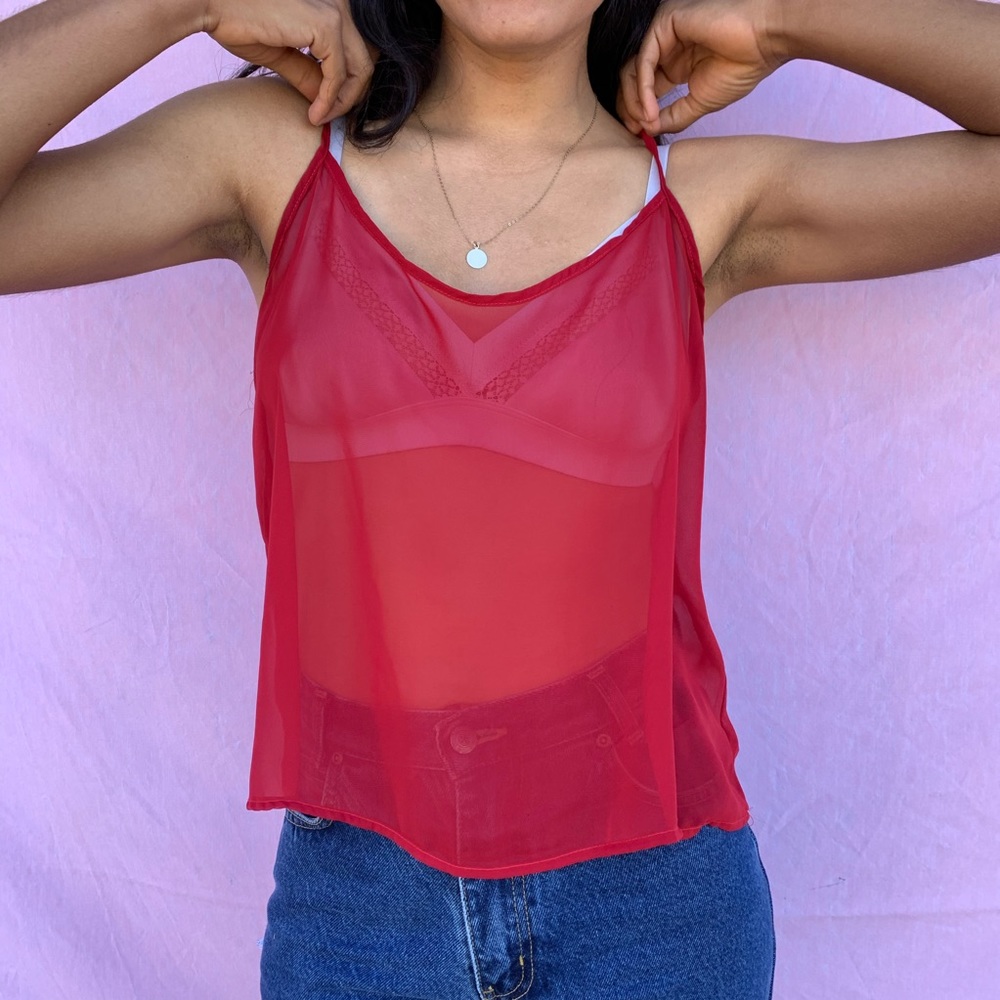 Chiffon American Apparel Cami Top - Picture 8 of 10